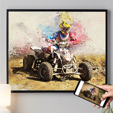 Personalized Motocycle photo Painting Gift Shack Cercle